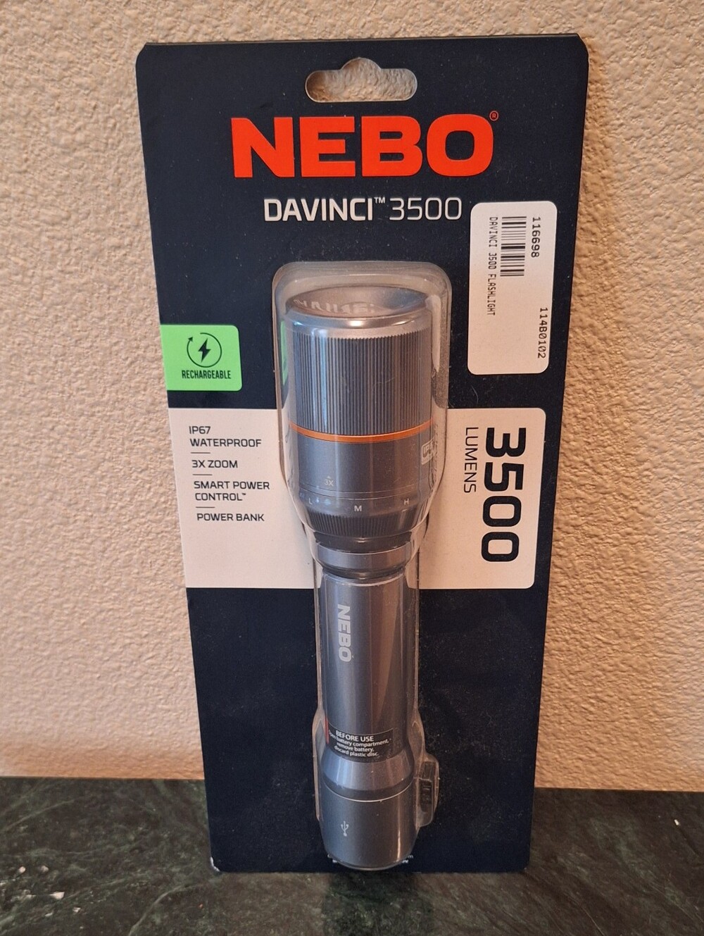 Flashlight Nebo DaVinci 3500 Rechargeable Gray - Lumens